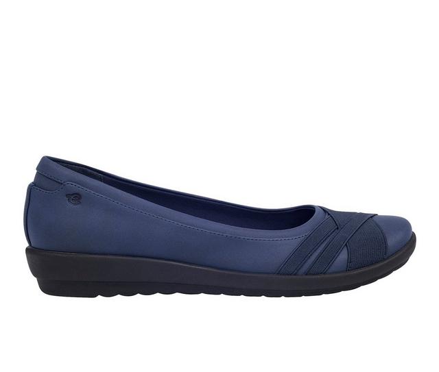 Women's Easy Spirit Acasia Flats in Navy color