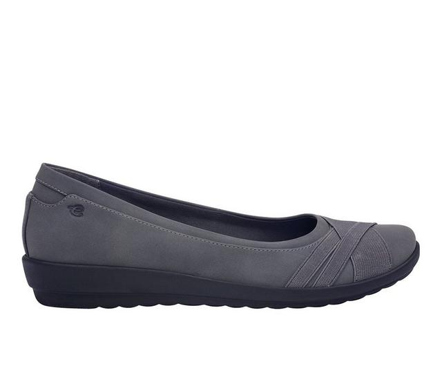 Women's Easy Spirit Acasia Flats in Grey color