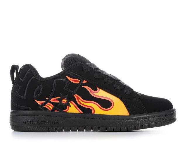 Boys' DC Little Kid & Big Kid Court Graffik Sneakers in Black/Flames color