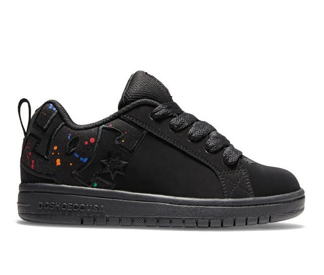 Boys' DC Little Kid & Big Kid Court Graffik Sneakers in Black/Splatter color