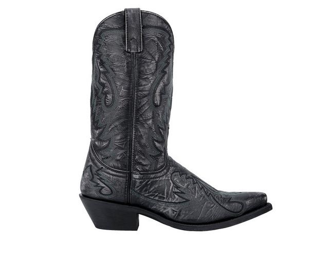 Men's Laredo Western Boots 68407 Garrett Cowboy Boots in Black Distress color