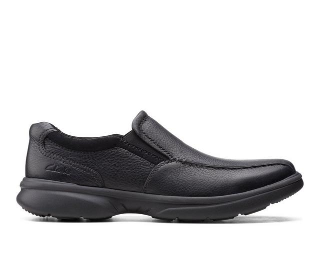 Men's Clarks Bradley Step Slip-On Shoes in Black Tumbled color