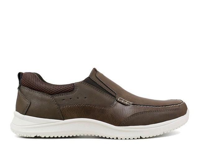 Men's Nunn Bush Conway Moc Toe Slip-on Slip-On Shoes in Brown color