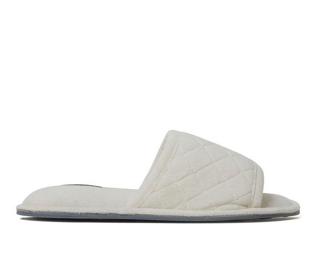 Dearfoams Beatrice Terry Slide with Quilted Vamp Slippers in Muslin color