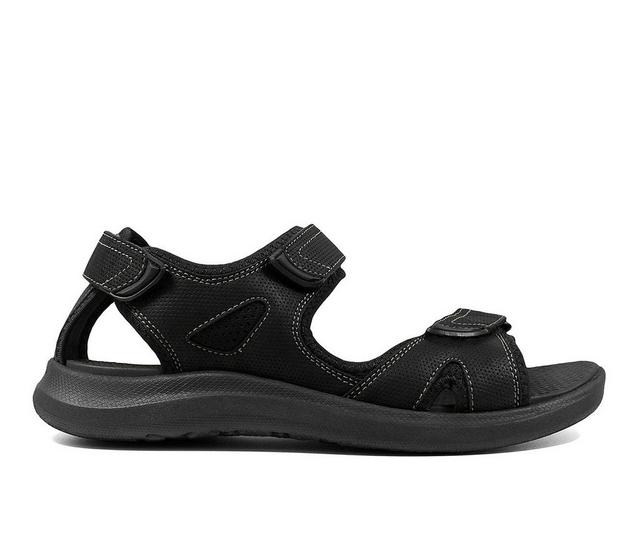 Men's Nunn Bush Rio Vista 3-Strap Outdoor Sandals in Black color