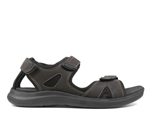 Men's Nunn Bush Rio Vista 3-Strap Outdoor Sandals in Brown color