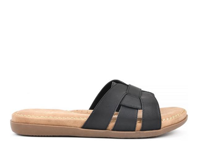 Women's Cliffs by White Mountain Fredie Slide Sandals in Black/Burn color