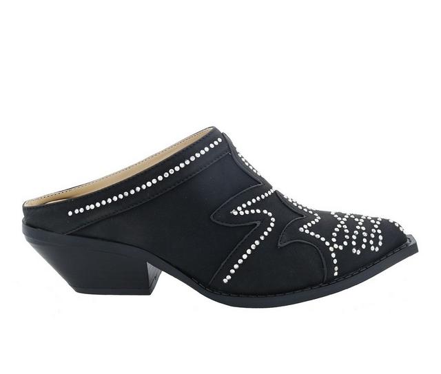 Women's Penny Loves Kenny Stella Western Mules in Black color