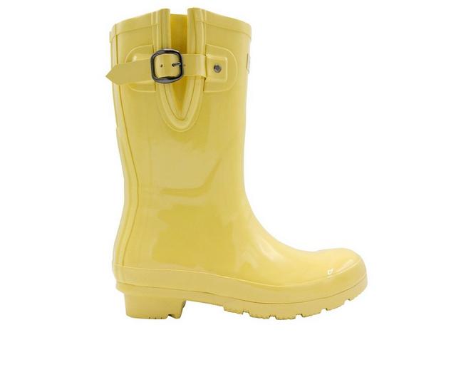 Women's London Fog Tally Rain Boots in Yellow color