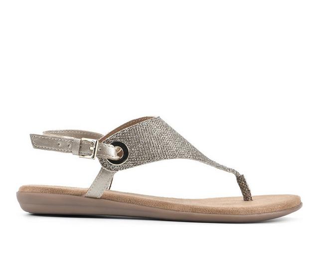 Women's White Mountain London Sandals in Gold/Glitter color