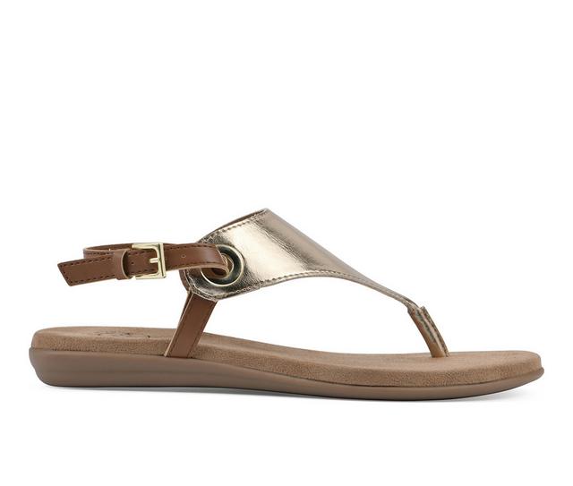 Women's White Mountain London Sandals in Gold color