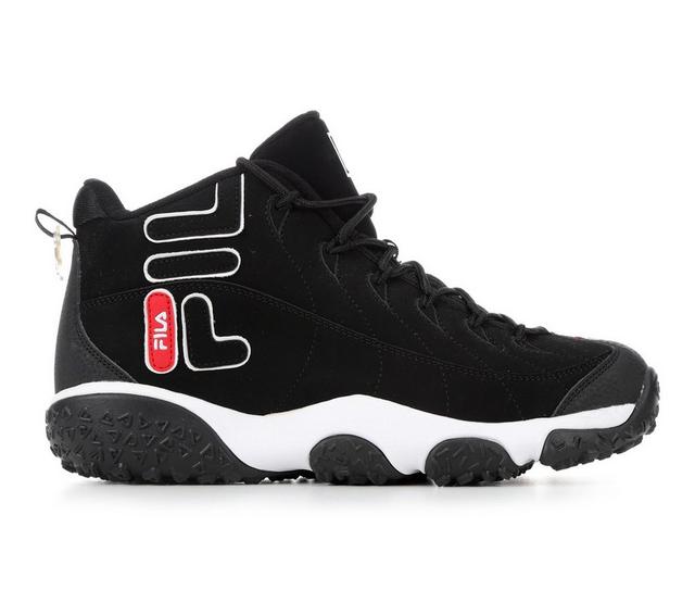 Men's Fila Snake Dancer Mid-Top Sneakers in Black/White/Red color