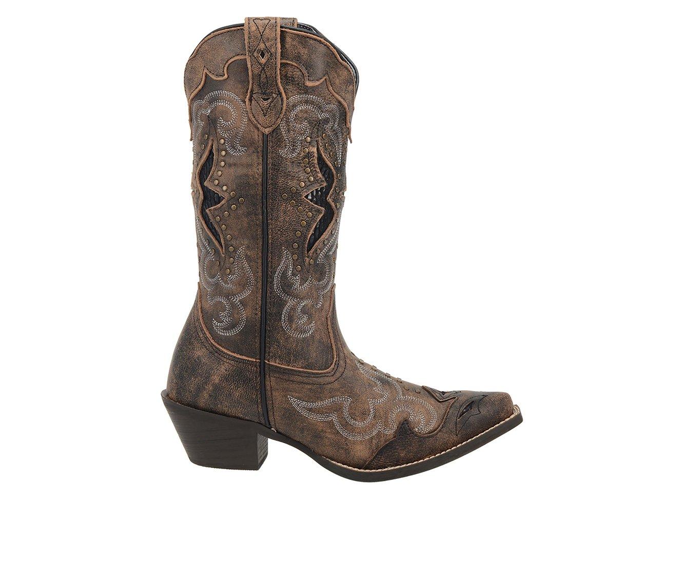 Bottines Western Vintage Laredo Pour Femme – Marron Lacets Kiltie – Cuir – Taille 7.5