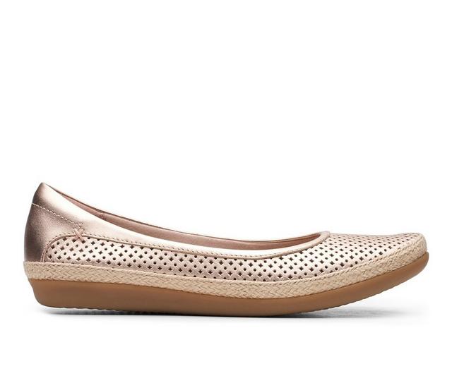 Women's Clarks Danelly Adira Flats in Rose Gold color