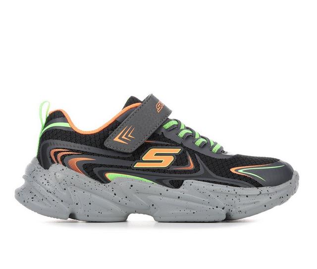 Boys' Skechers Little Kid & Big Kid Wavetronic Running Shoes in Blk/Org/Speckle color