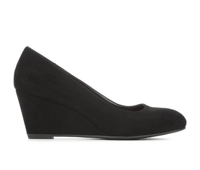 Women's Solanz Trudie Wedges in Black Lamy color