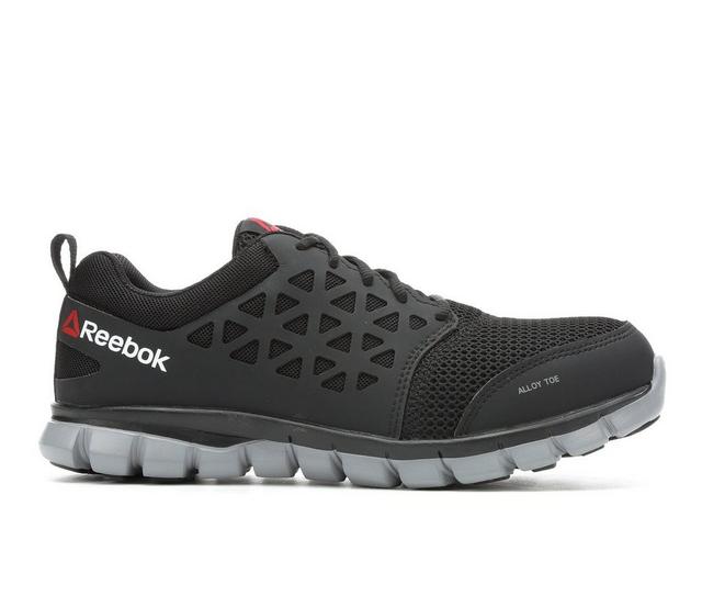 Men's REEBOK WORK Sublite Cushion Slip-Resistant Work Shoes in Black color