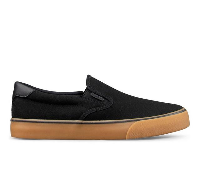 Men's Lugz Clipper Slip-On Sneakers in Black/Gum/Black color
