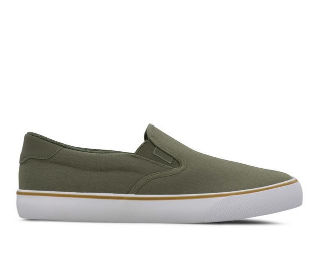 Men's Lugz Clipper Slip-On Sneakers in Olive/White/Gum color