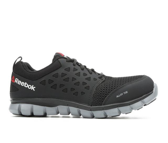 Women's REEBOK WORK Sublite Cushion Composite Toe Work Shoes in Black color