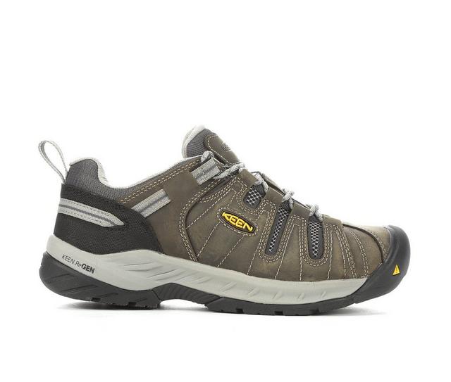 Men's KEEN Utility Flint II Low Steel Toe Work Shoes in Gargoyle/Paloma color