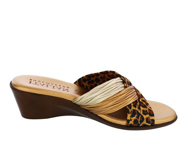Women's Italian Shoemakers Saylor Wedges in Leopard Multi color