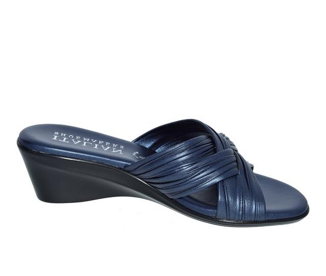 Women's Italian Shoemakers Saylor Wedges in Blue Metallic color