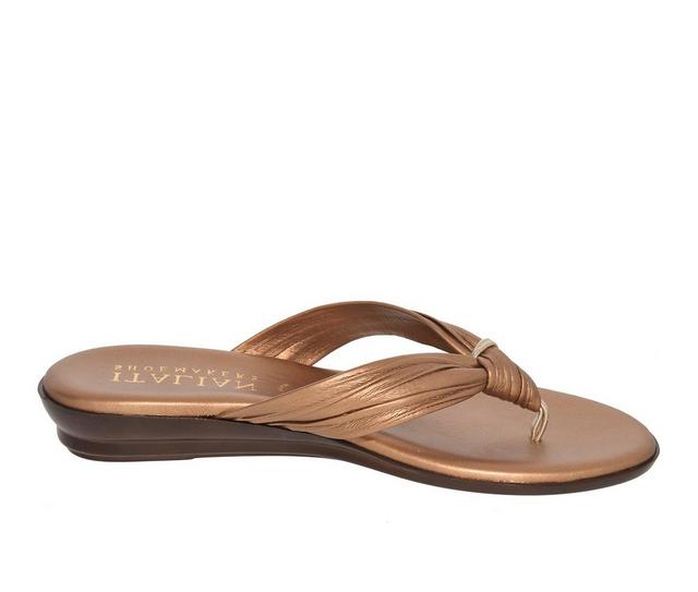 Women's Italian Shoemakers Aleena Flip-Flops in Bronze color