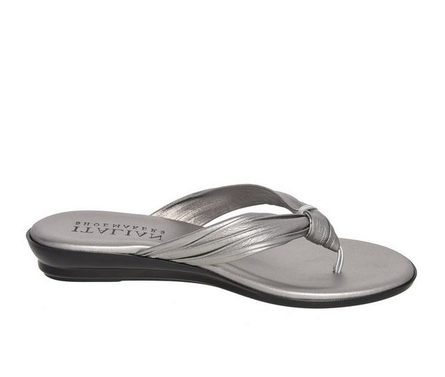 Women's Italian Shoemakers Aleena Flip-Flops in Pewter color