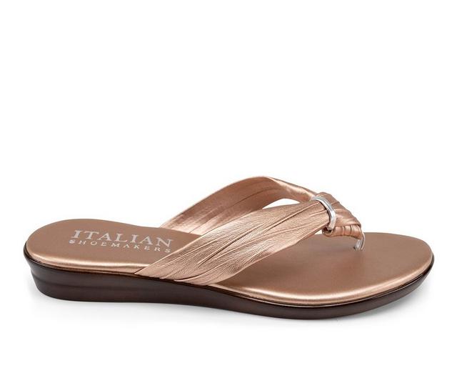 Women's Italian Shoemakers Aleena Flip-Flops in Carne color