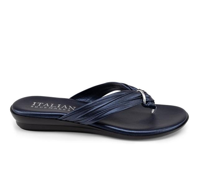 Women's Italian Shoemakers Aleena Flip-Flops in Dark Denim color