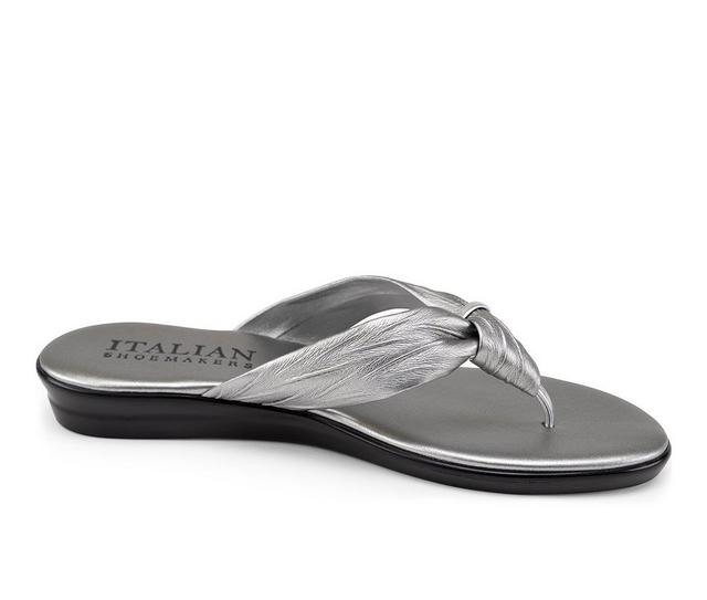 Women's Italian Shoemakers Aleena Flip-Flops in Steel color