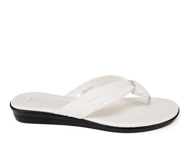 Women's Italian Shoemakers Aleena Flip-Flops in White color