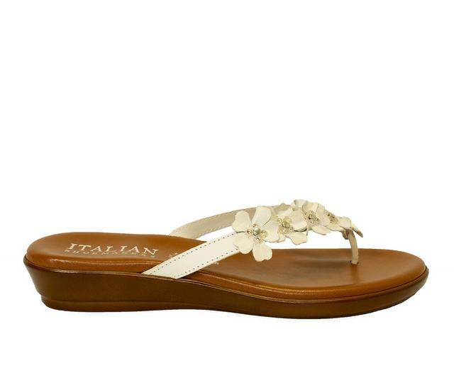 Women's Italian Shoemakers Emina Flip-Flops in White color