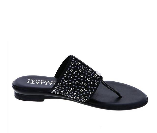Women's Italian Shoemakers Afia Flip-Flops in Black color
