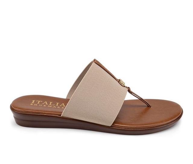 Women's Italian Shoemakers Afia Flip-Flops in Taupe color