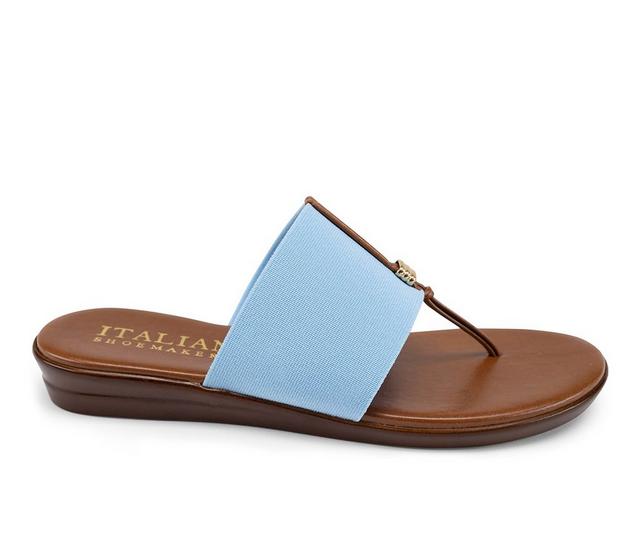 Women's Italian Shoemakers Afia Flip-Flops in Turquoise color