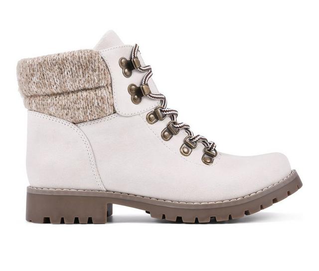 Women's Cliffs by White Mountain Pathfield Fashion Hiking Boots in Winter White color