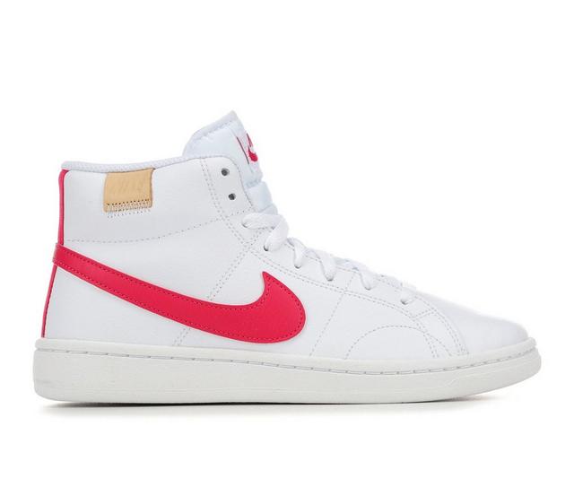 Women's Nike Court Royale 2 Mid Sneakers in White/Pink color
