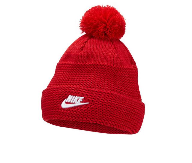 Nike Sportswear Cuffed Pom Beanie in Red color