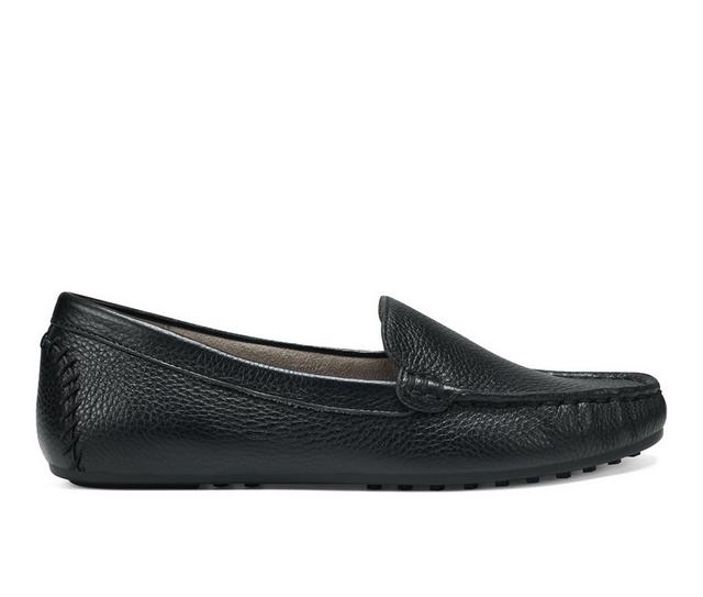 Women's Aerosoles Over Drive Loafers in Black Leather color