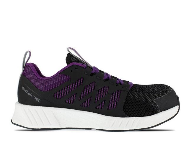 Women's REEBOK WORK Fusion Flexweave Work Shoes in Black/Purple color