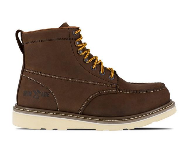 Men's Iron Age Reinforcer Steel Toe Work Boots in Brown color