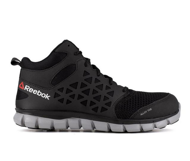 Men's REEBOK WORK Sublite Cushion Work Mid Mesh Work Boots in Black color