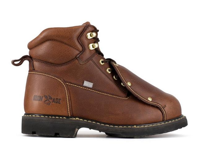 Men's Iron Age Groundbreaker Vibram Steel Toe Work Boots in Brown color