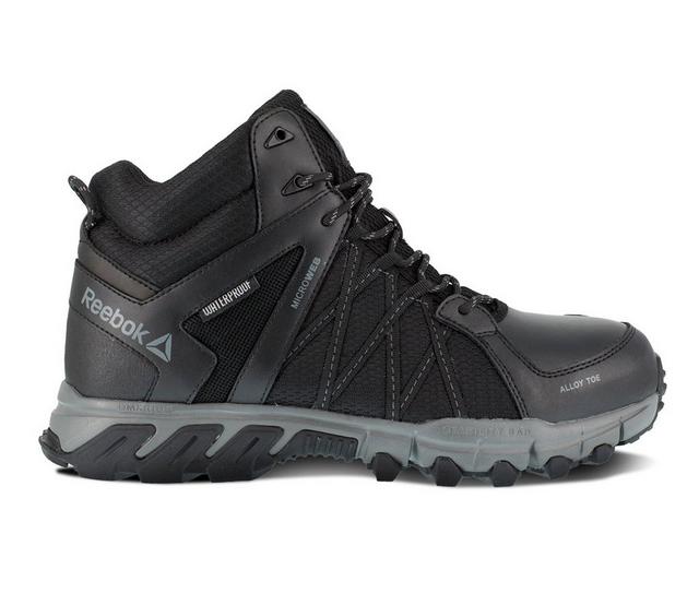 Men's REEBOK WORK Trailgrip Leather Work Boots in Black/Grey color