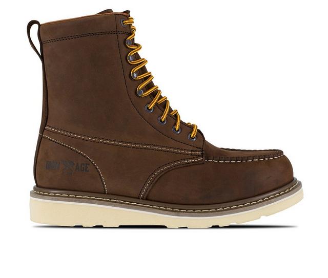 Men's Iron Age Reinforcer Steel Toe Work Boots in Brown color