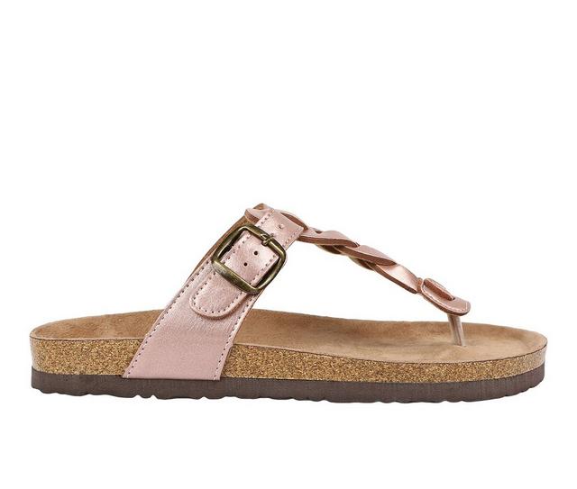 Women's Northside Dina Footbed Sandals in Rose Gold color