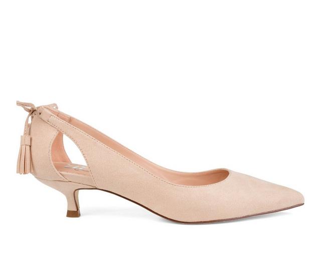 Women's Journee Collection Bindi Kitten Heel Pumps in Nude color
