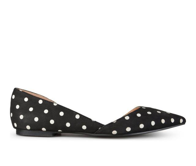 Women's Journee Collection Cortni Flats in Black Dot color
